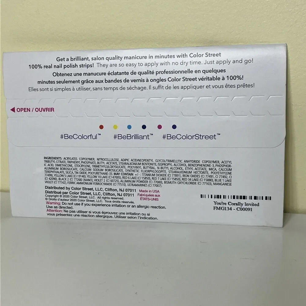 Lot of 2 Color Street Nail Polish Strips Popsicles & Your Corally Invited NEW